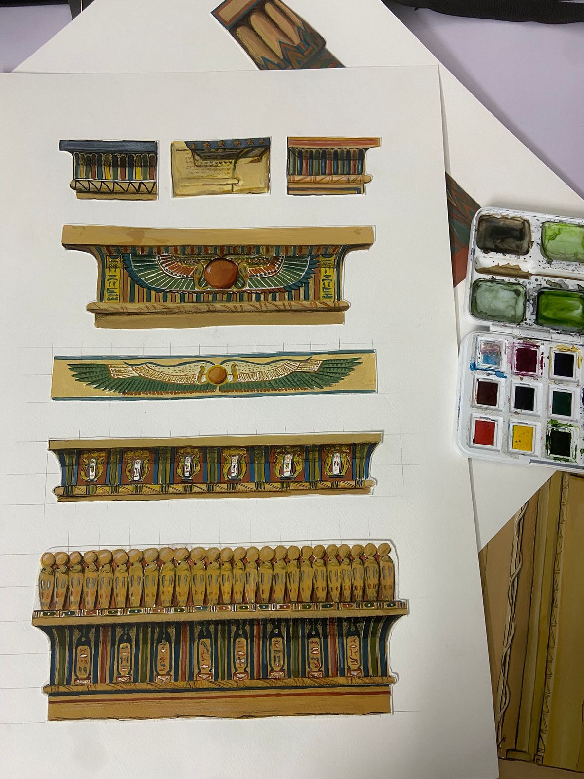 Ancient Egyptian Sketches- history of interior design l