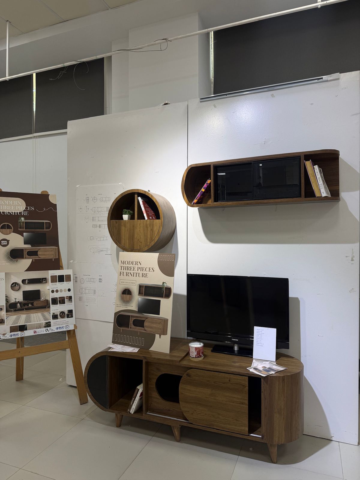 A three pieces TV unit - group project for training ll